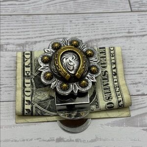 Money Clip Elegant Silver and Gold Horseshoe Money Clip